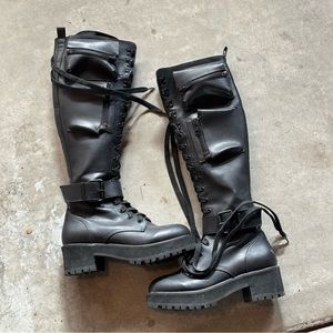 Dolls Kills knee high combat boots